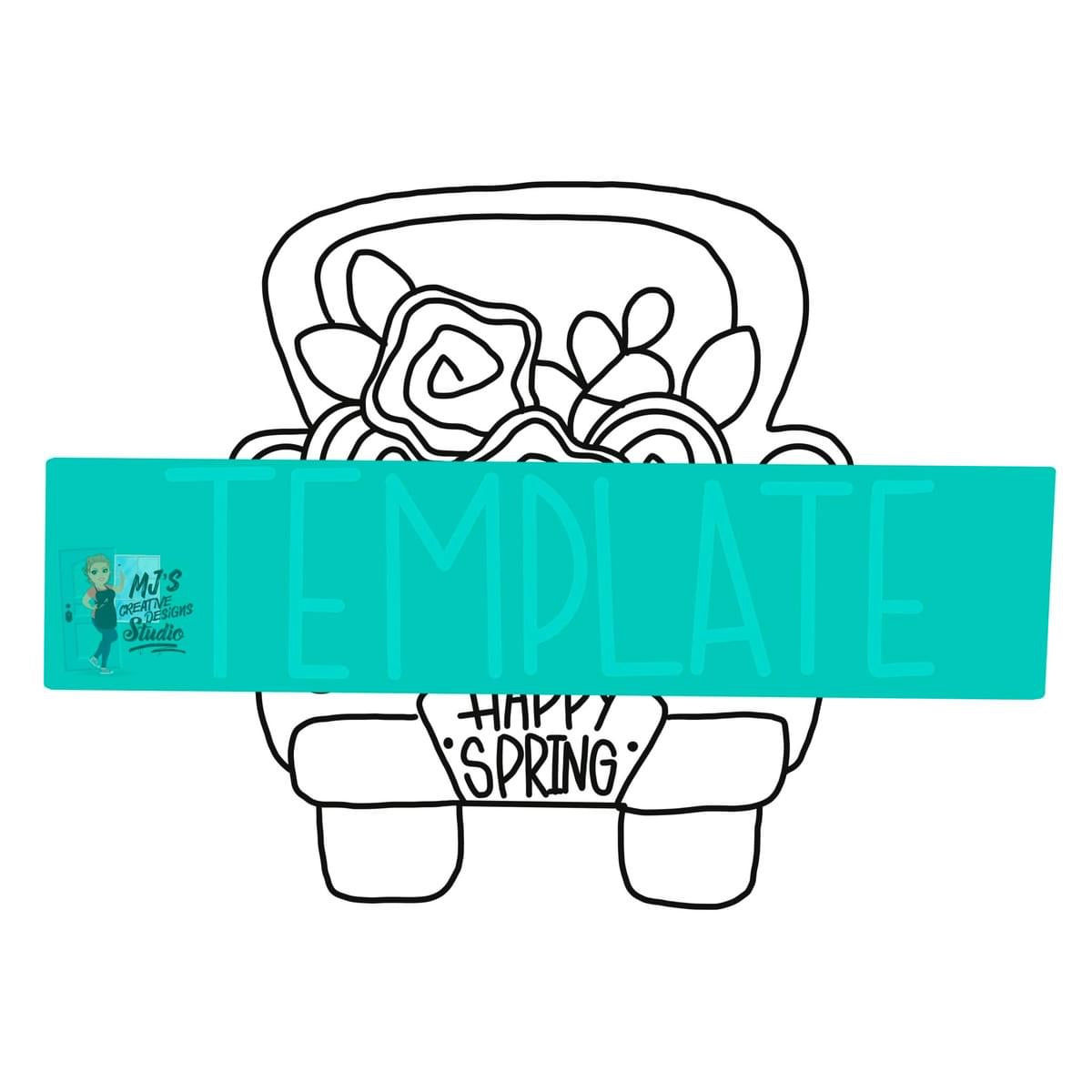 Happy Spring Truck Digital Template