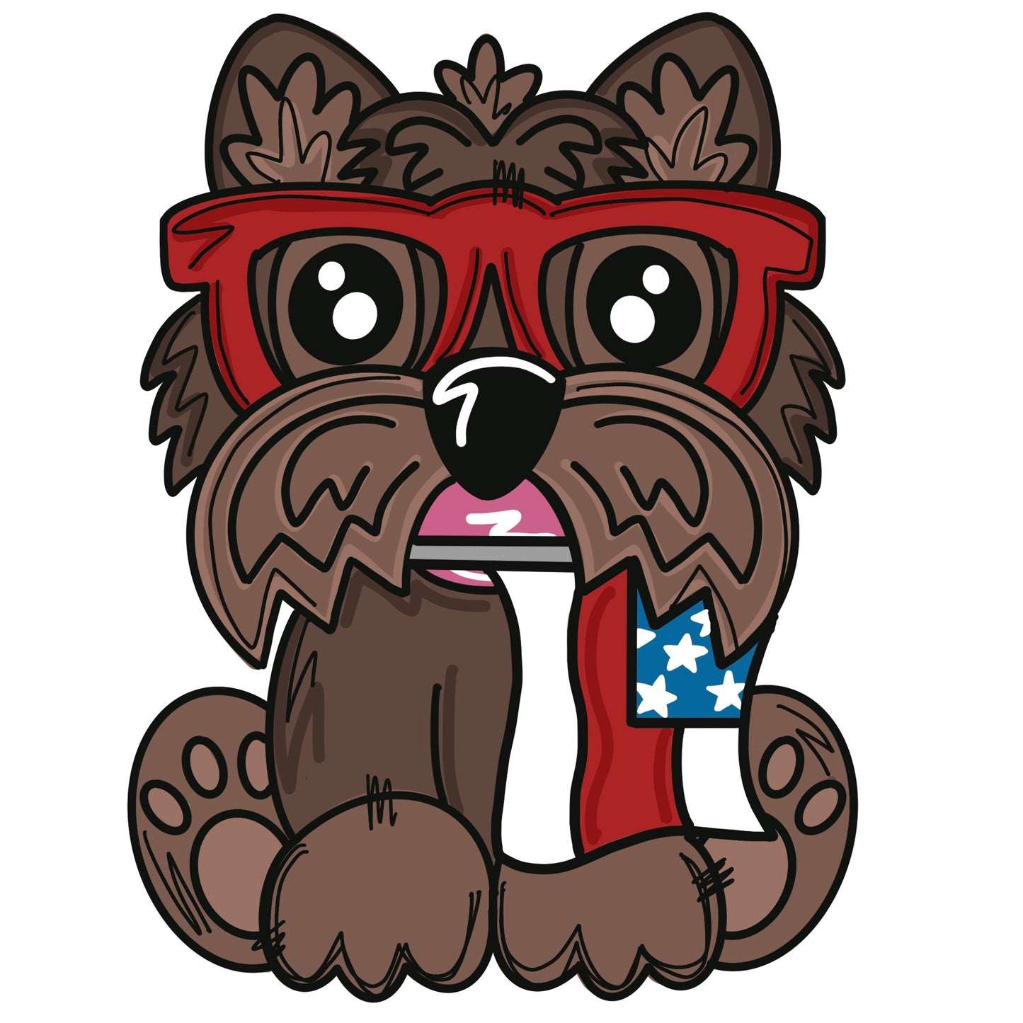 Independence Day Yorkie Digital Template