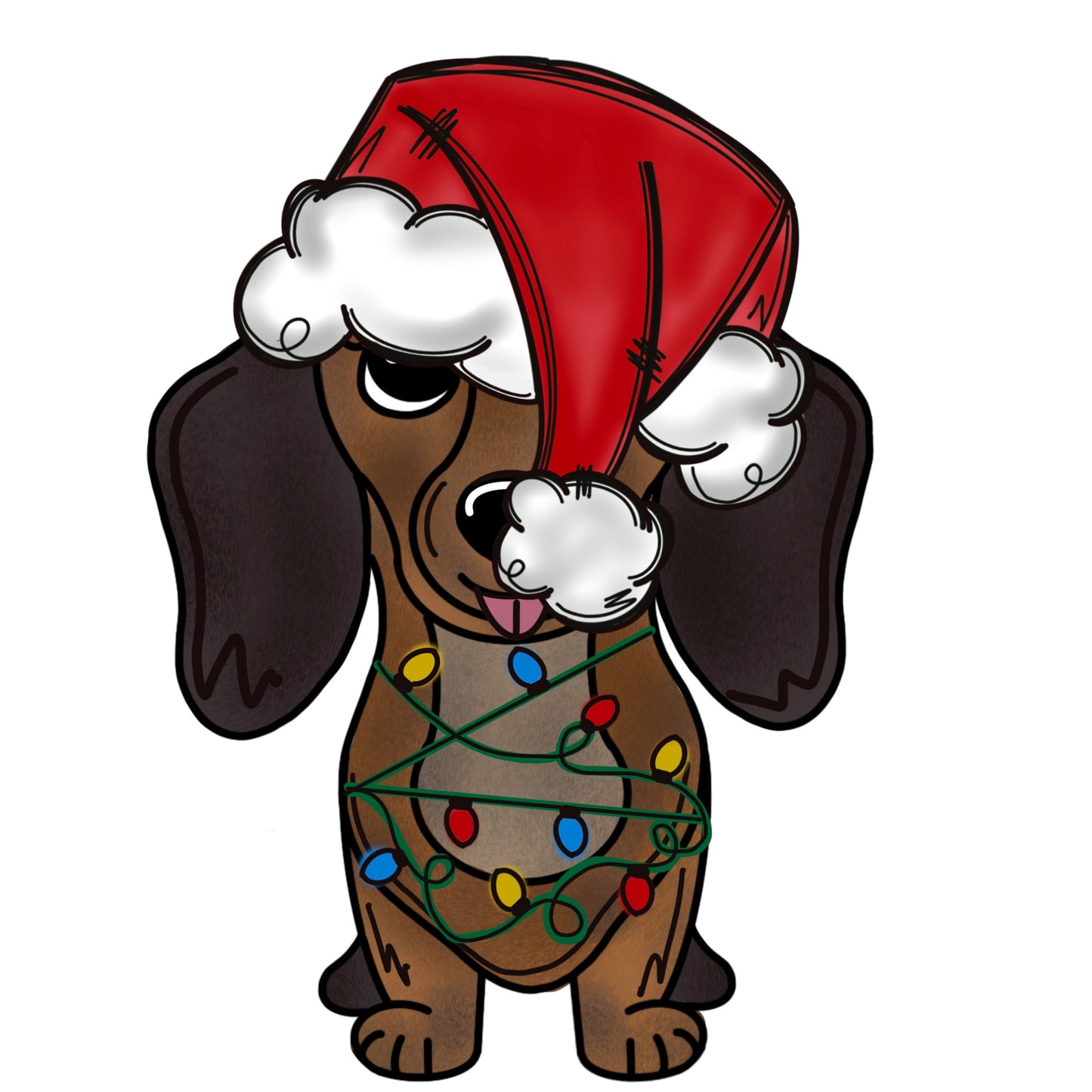 Dachshund Christmas Digital Template