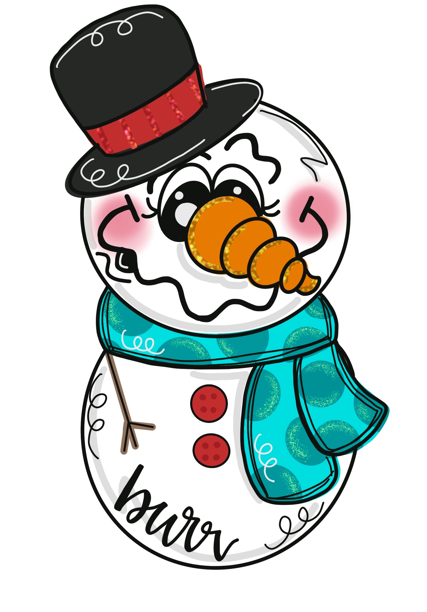 Burr Snowman Digital Template