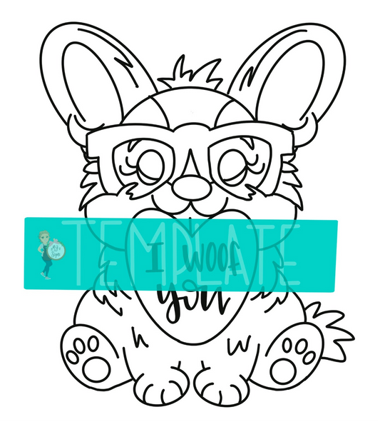 Corgi Valentines Digital Template