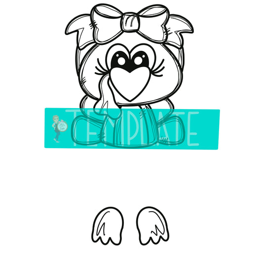 Turkey with Ribbon Legs Digital Template