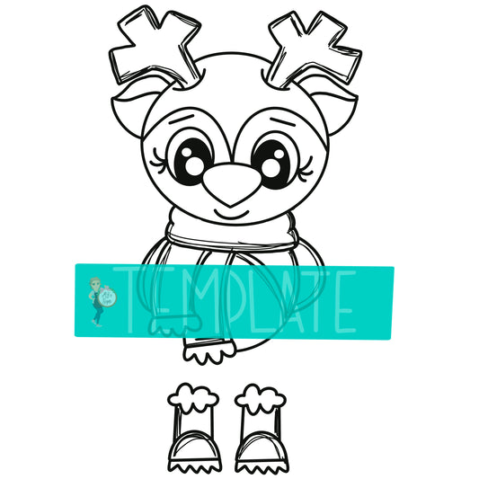 Girly Reindeer Digital Template