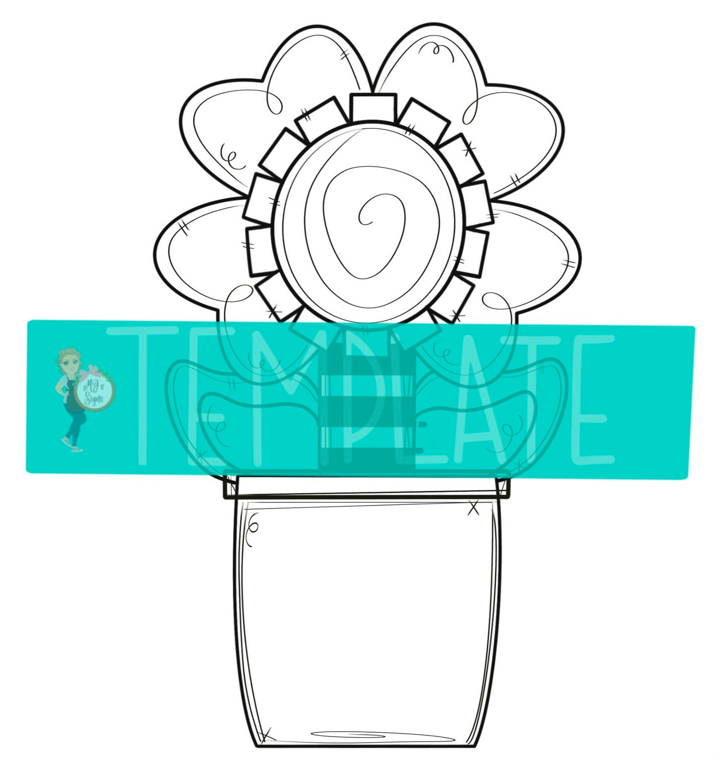 Tall Flower Digital Template
