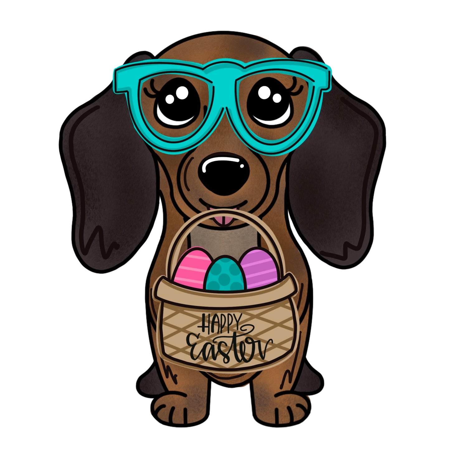 Dachshund Easter Digital Template
