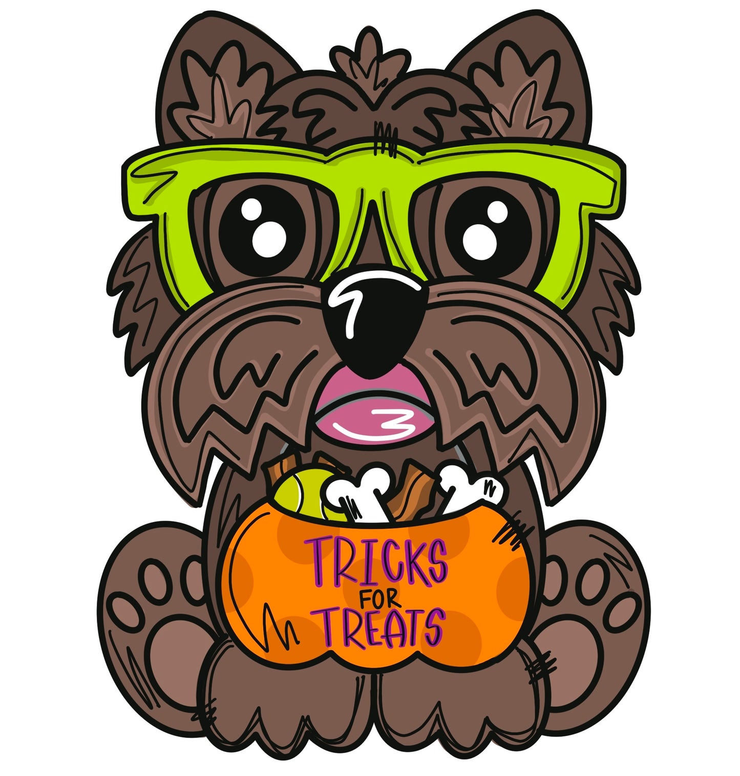 Tricks for Treats Yorkie Digital Template