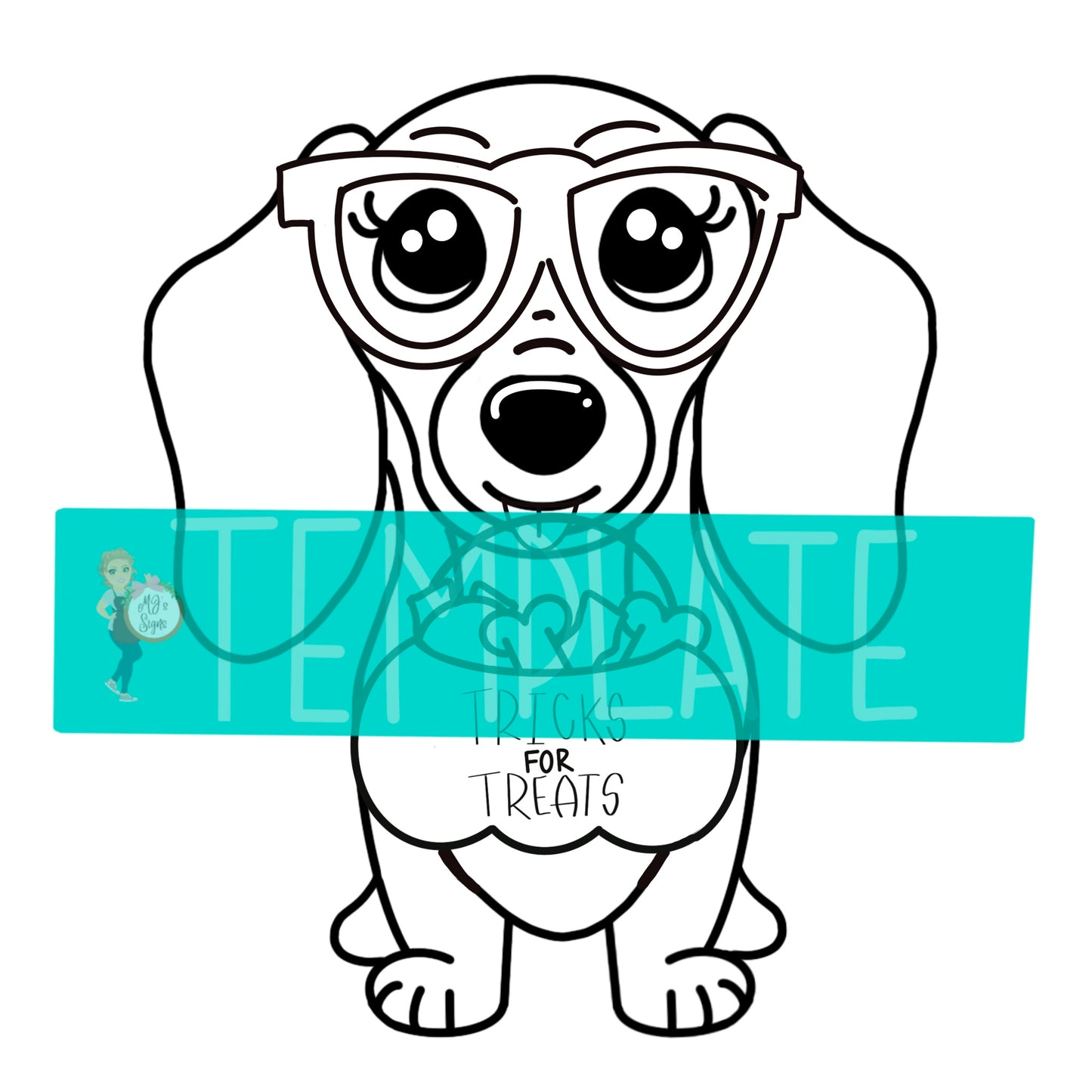 Dachshund Halloween Digital Template