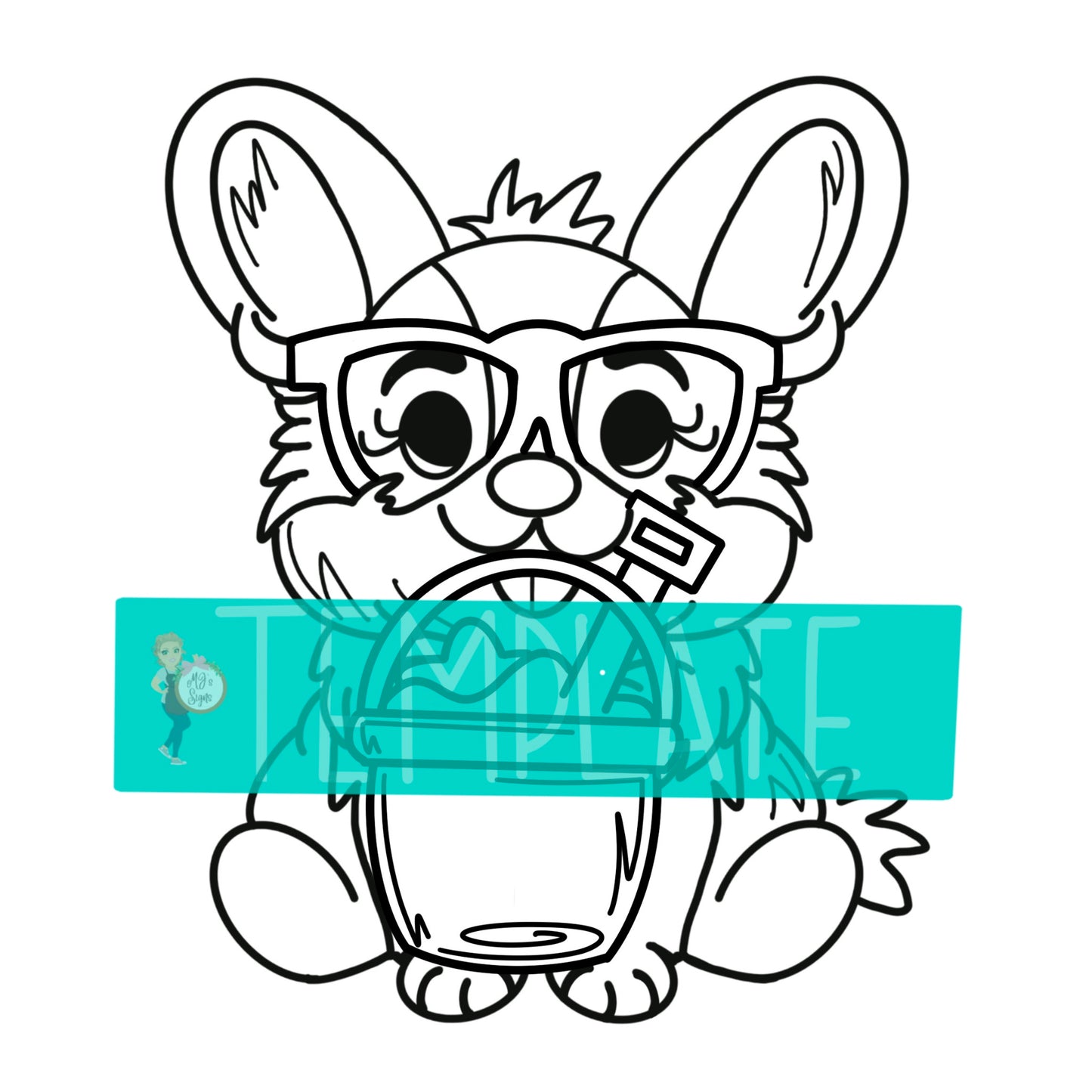 Summer Corgi Digital Template