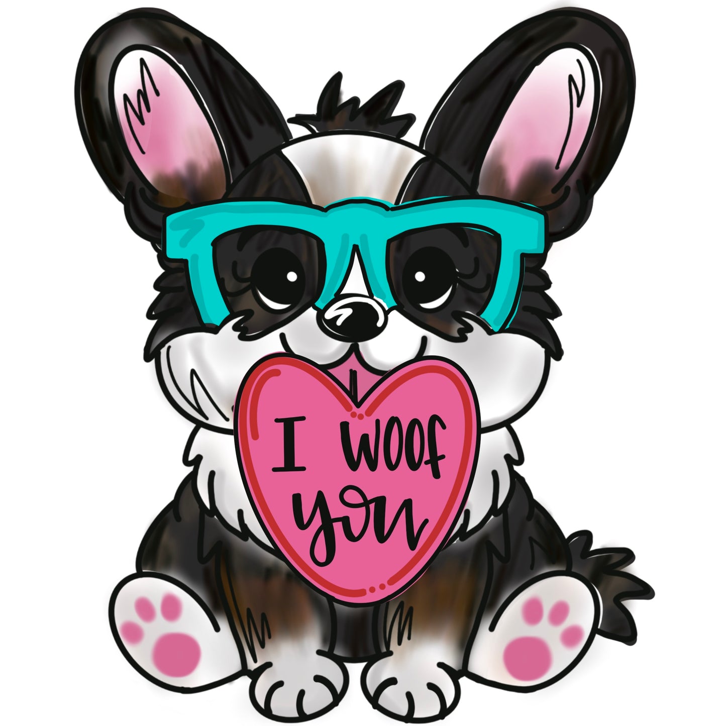 Corgi Valentines Digital Template