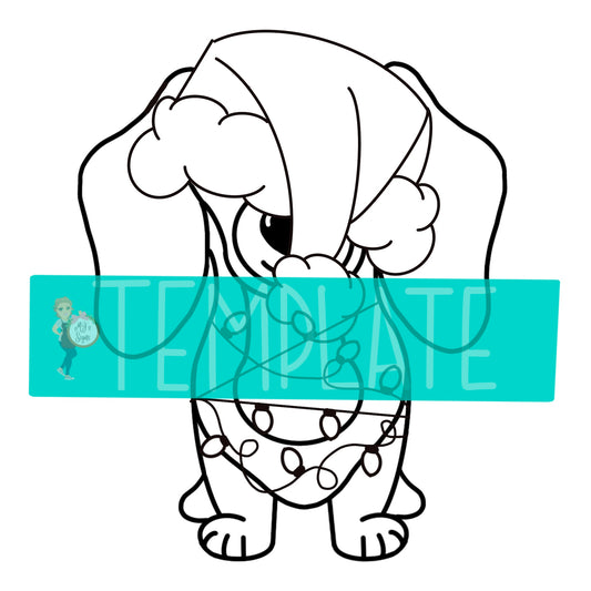 Dachshund Christmas Digital Template