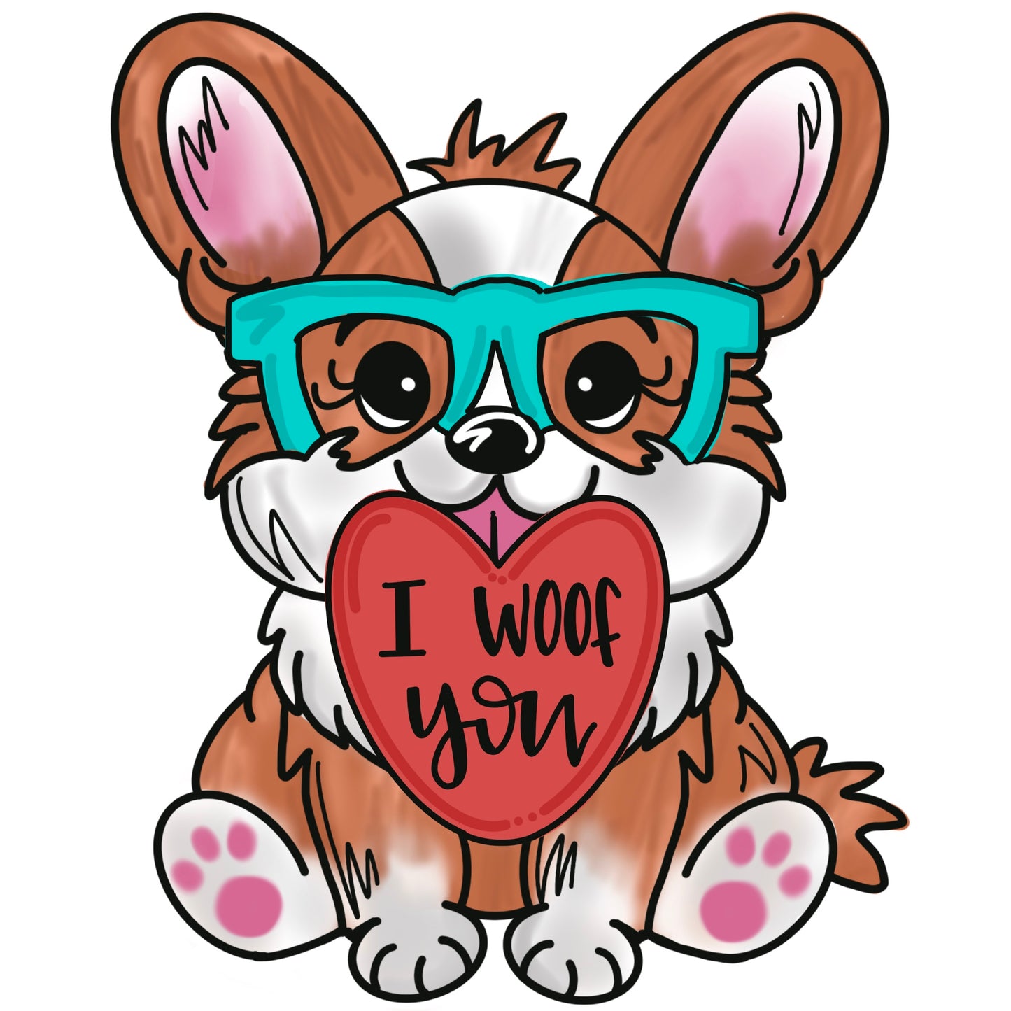 Corgi Valentines Digital Template