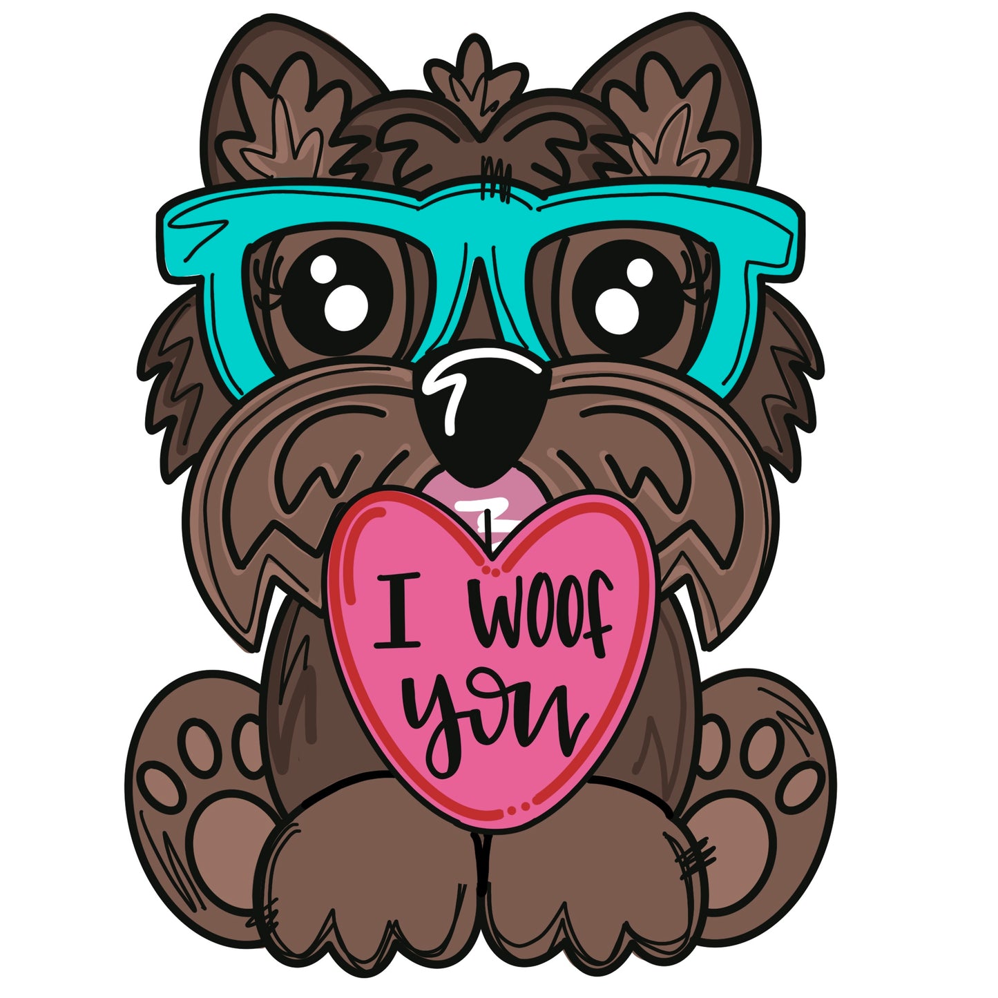 Valentines Yorkie Digital Template