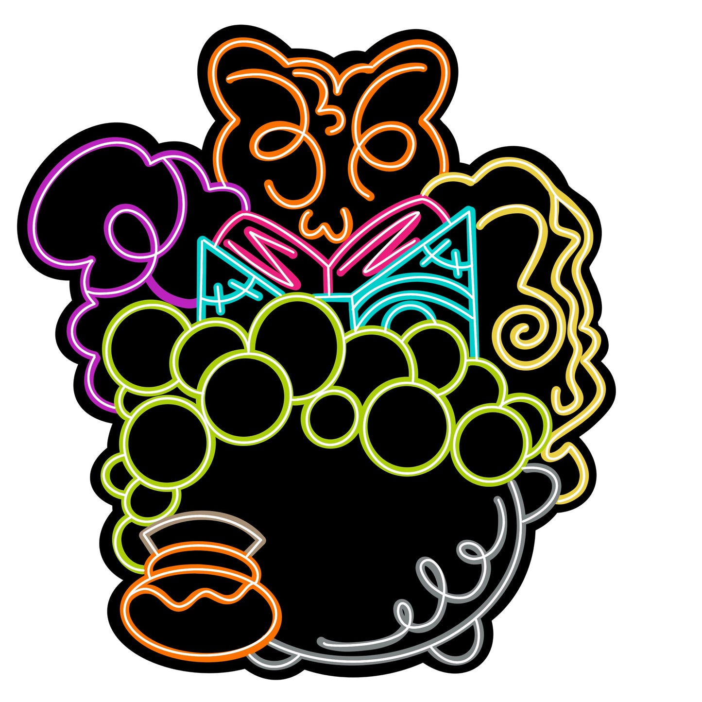 Neon Witches Digital Template