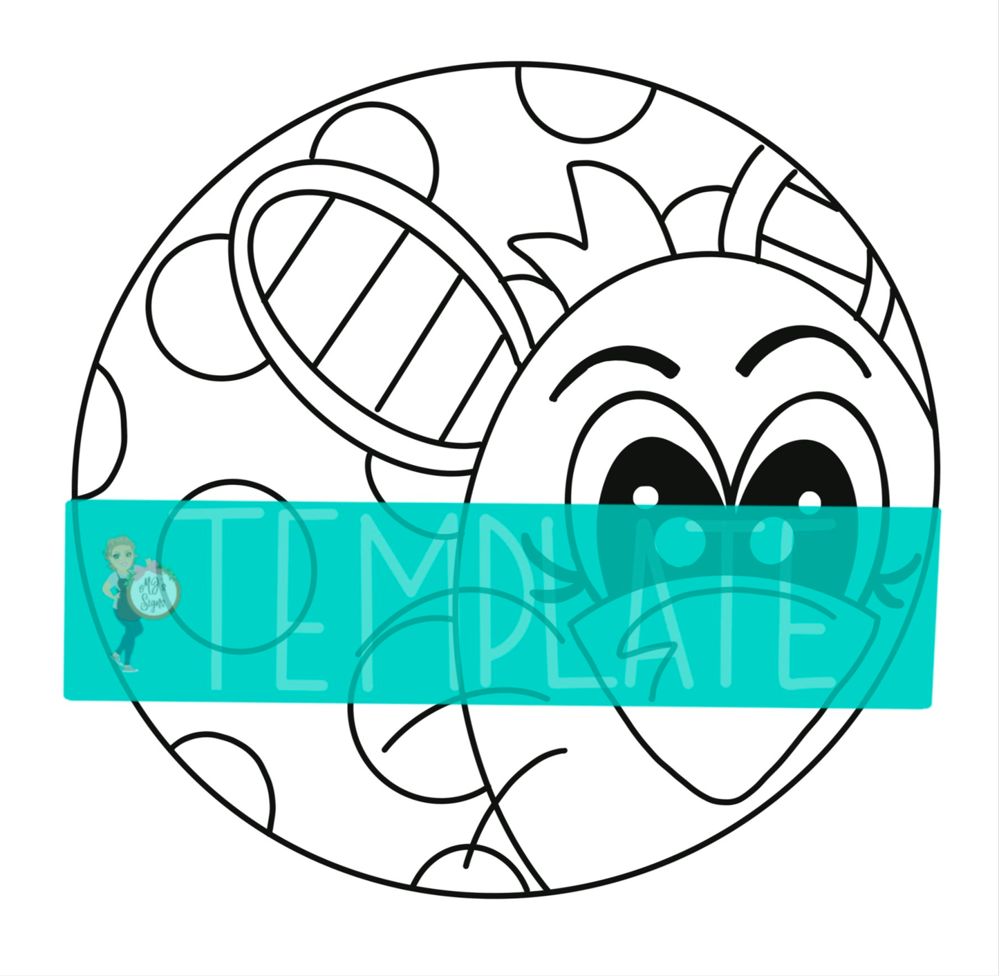 Bunny on Circle Digital Template