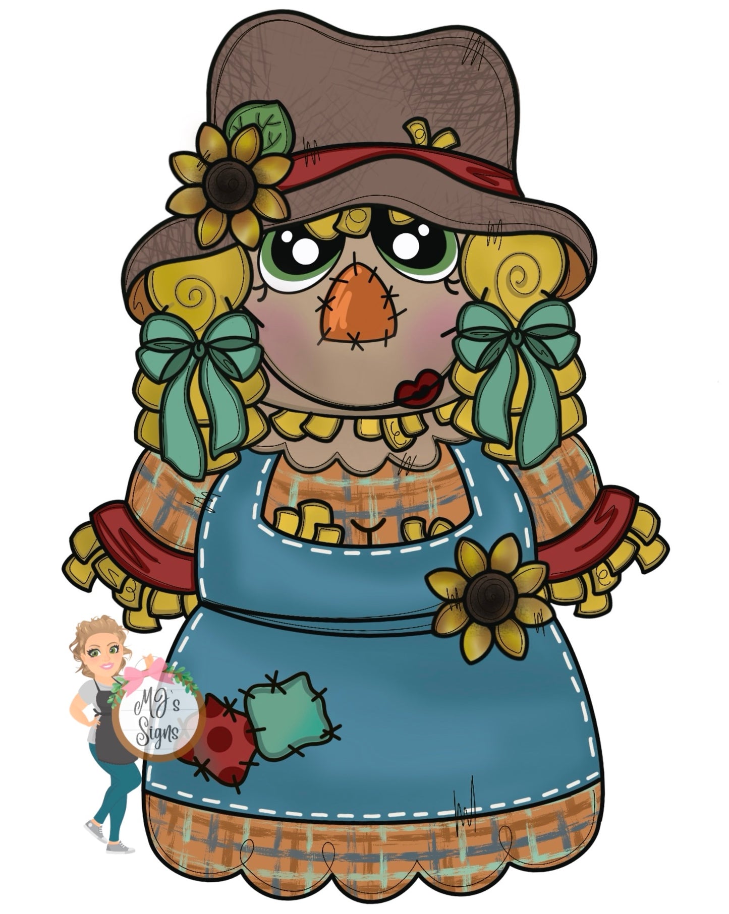 Girly Scarecrow Digital Template