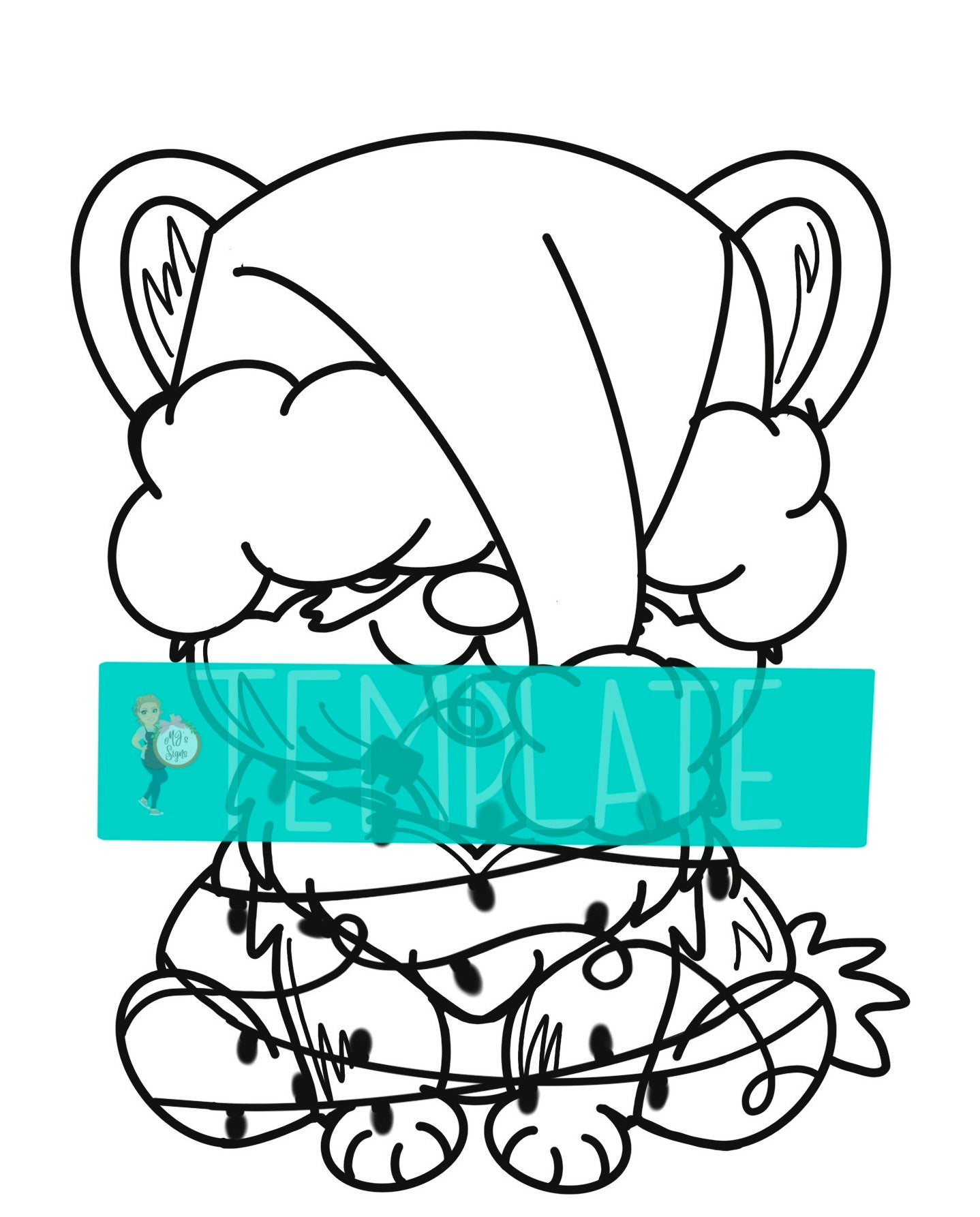 Corgi Christmas Digital Template