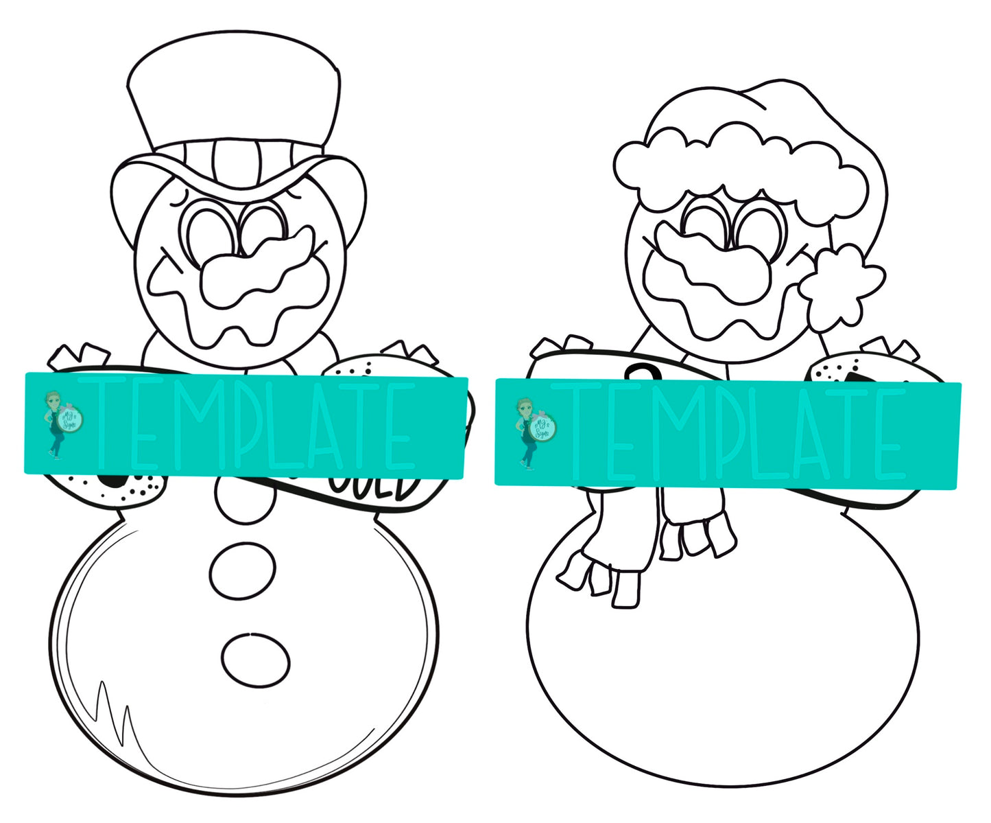 Snowman Pair Digital Template