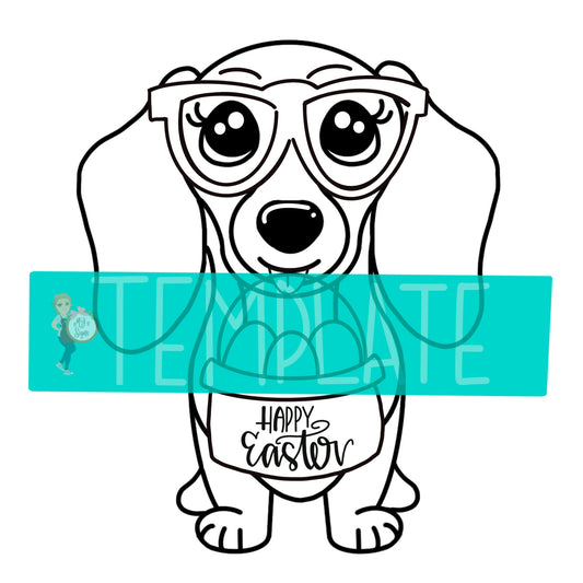 Dachshund Easter Digital Template