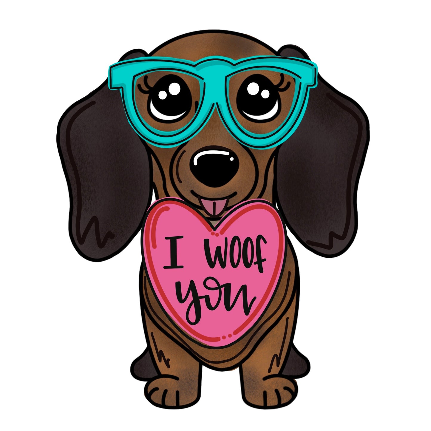 Dachshund Valentines Digital Template