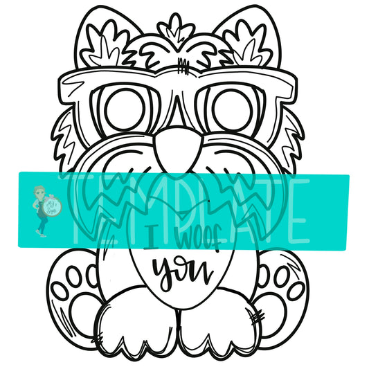 Valentines Yorkie Digital Template