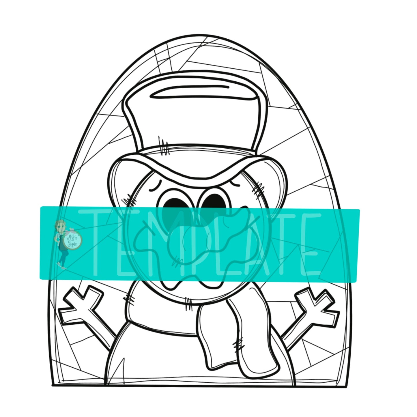 Stainglass Snowman Digital Template