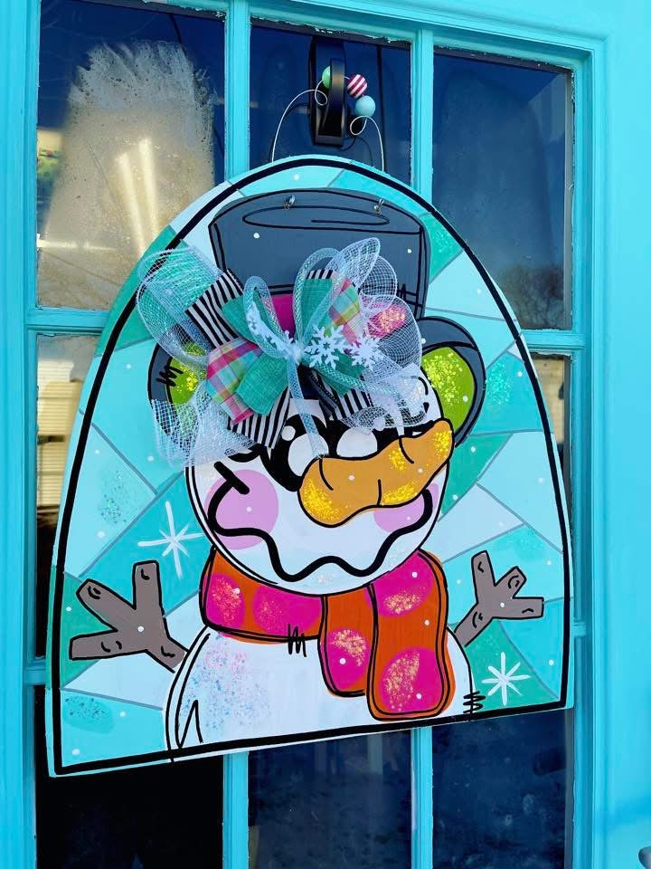 Stainglass Snowman Digital Template