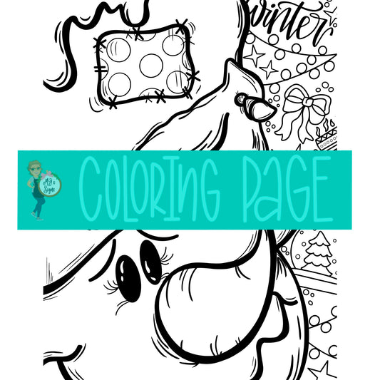 Primitive Snowman Color Page PDF